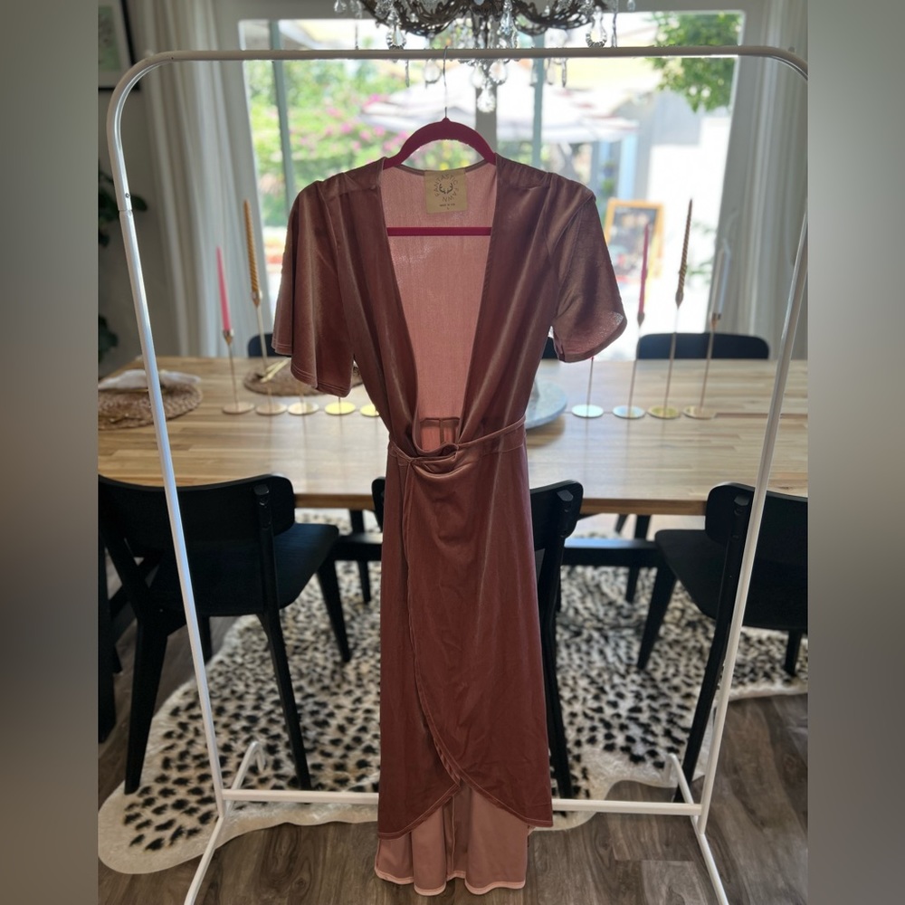 Velvet wrap dress
